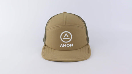 Logo Plush Trucker Cap (brown / green) - Ahon.ph