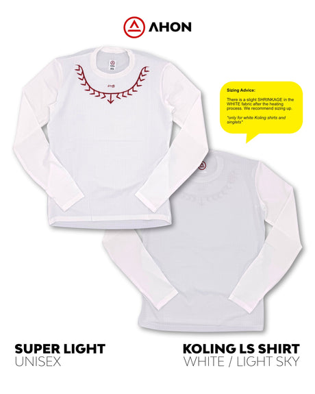 Koling Super Light LS Shirt (white / light sky) - unisex - Ahon.ph
