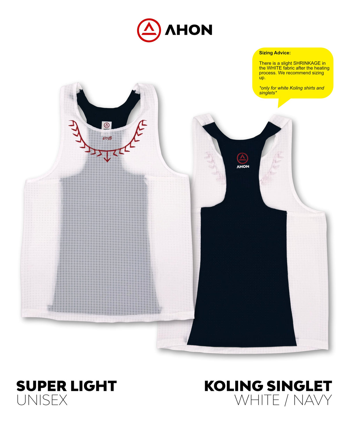 Koling Super Light Singlet (white / navy) - unisex - Ahon.ph