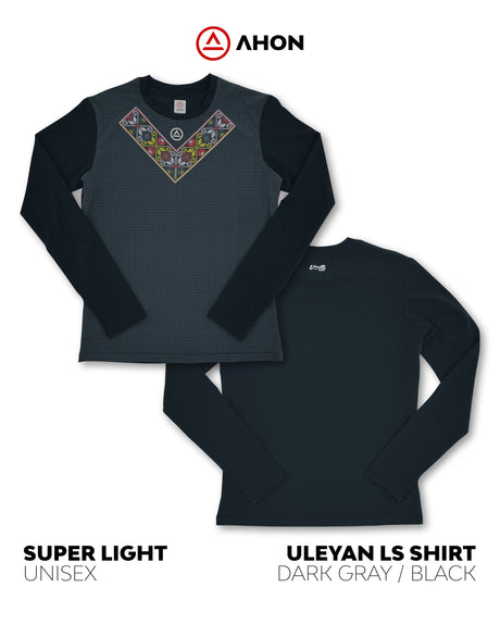 Uleyan Super Light LS Shirt (dark gray / black) - unisex - Ahon.ph
