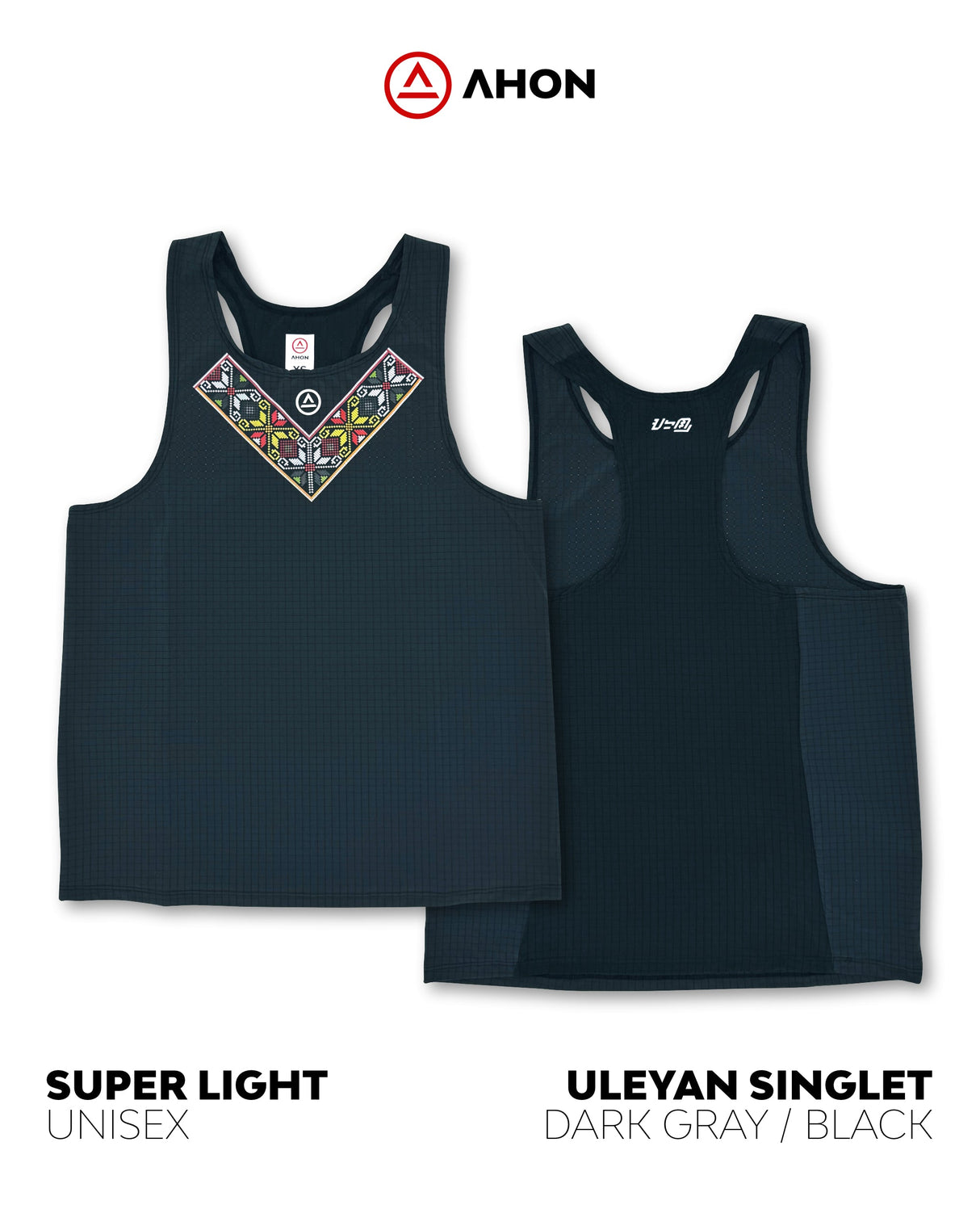Uleyan Super Light Singlet (dark gray / black) - unisex - Ahon.ph