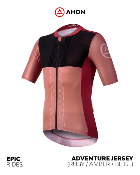 Adventure Jersey - Train (ruby / amber / beige) - Ahon.ph