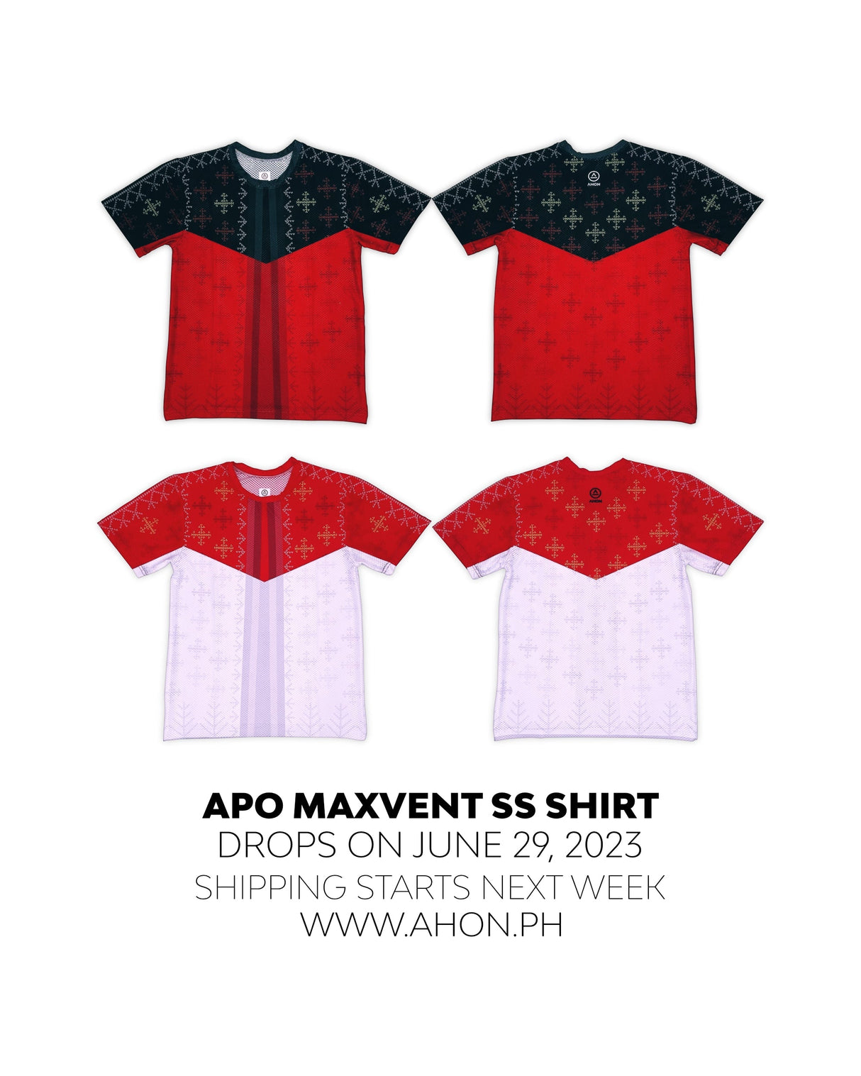 Apo Maxvent SS Shirt (red / black) - dri fit mesh - Ahon.ph