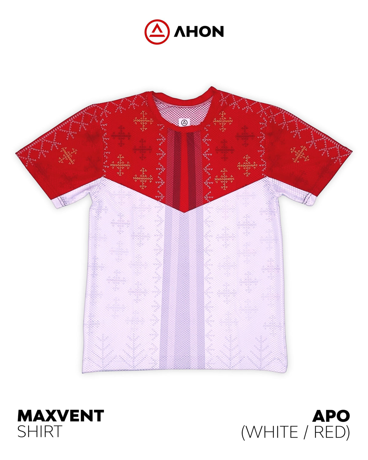 Apo Maxvent SS Shirt (white / red) - dri fit mesh - Ahon.ph