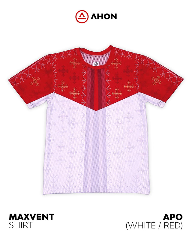 Apo Maxvent SS Shirt (white / red) - dri fit mesh - Ahon.ph