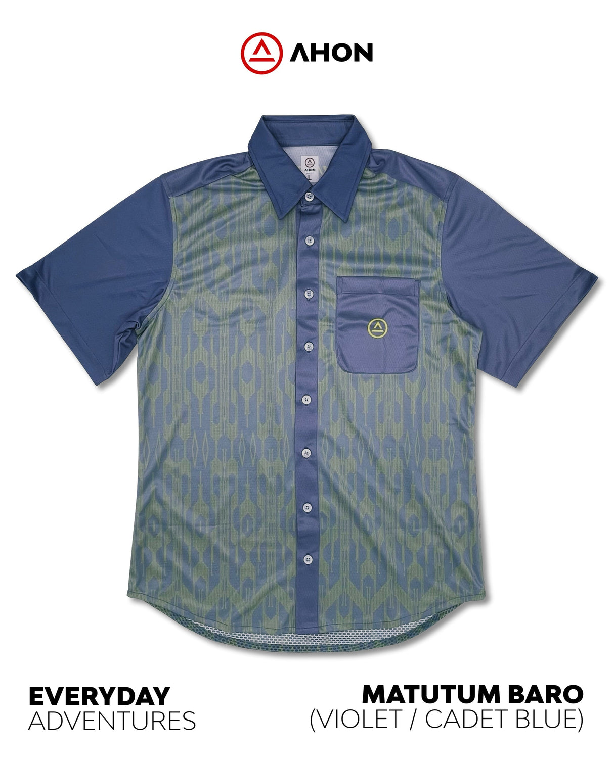 Matutum Baro button up shirt (violet) - Ahon.ph