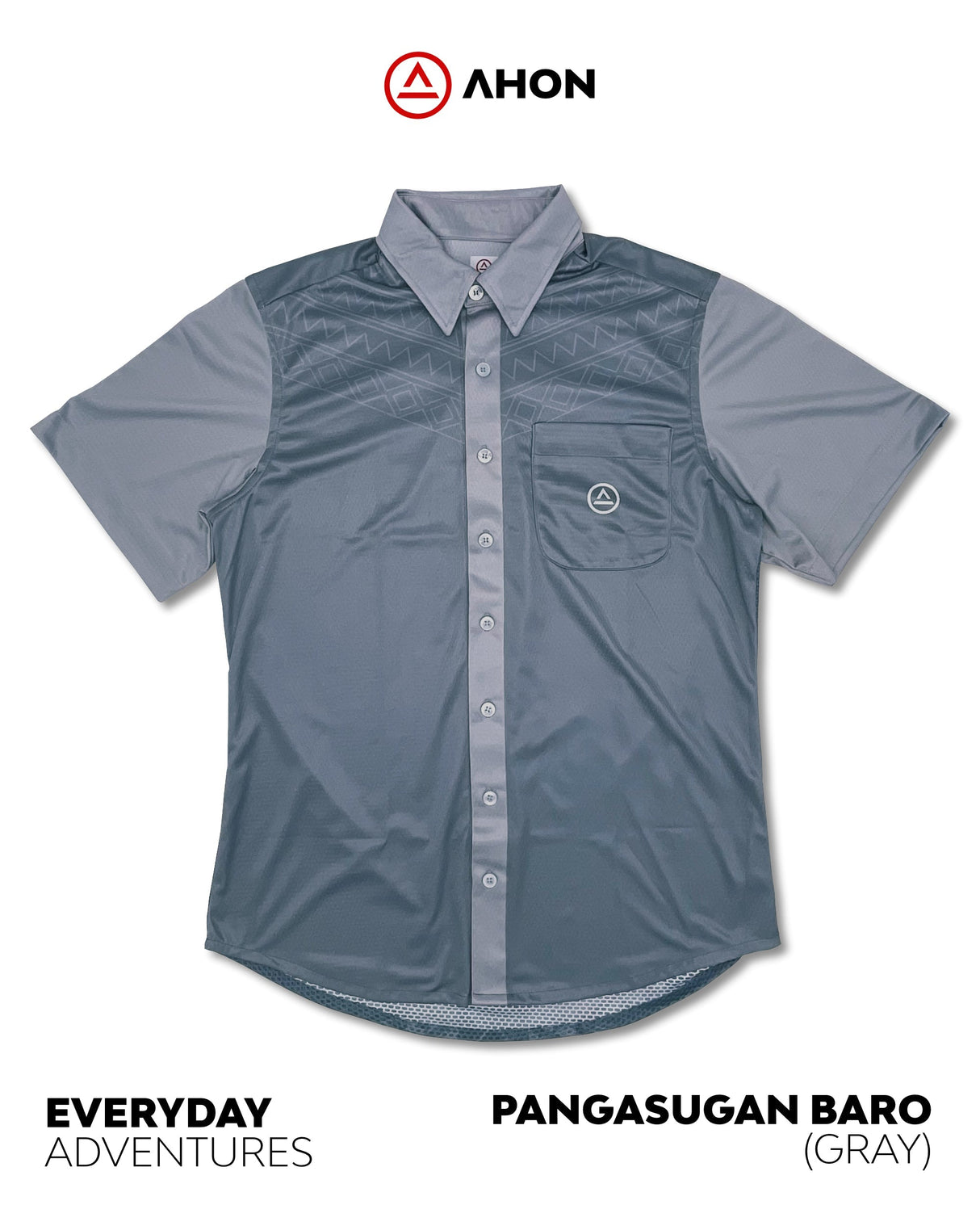 Pangasugan Baro button up shirt (gray) - Ahon.ph