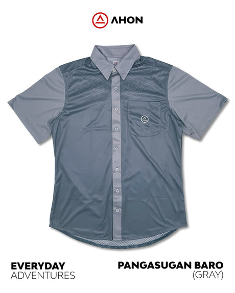 Pangasugan Baro button up shirt (gray) - Ahon.ph